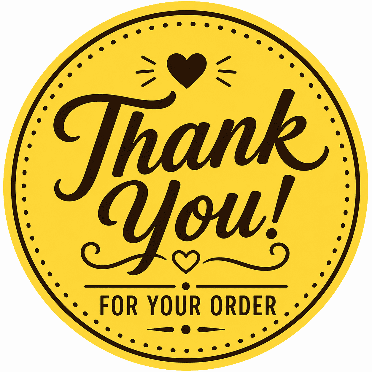 Thank You Packaging Stickers – 450 Round Labels (1.5" × 1.5")