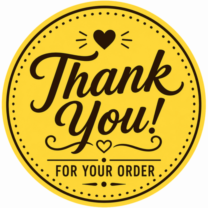 Thank You Packaging Stickers – 450 Round Labels (1.5" × 1.5")