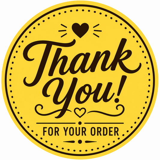Thank You Packaging Stickers – 450 Round Labels (1.5" × 1.5")