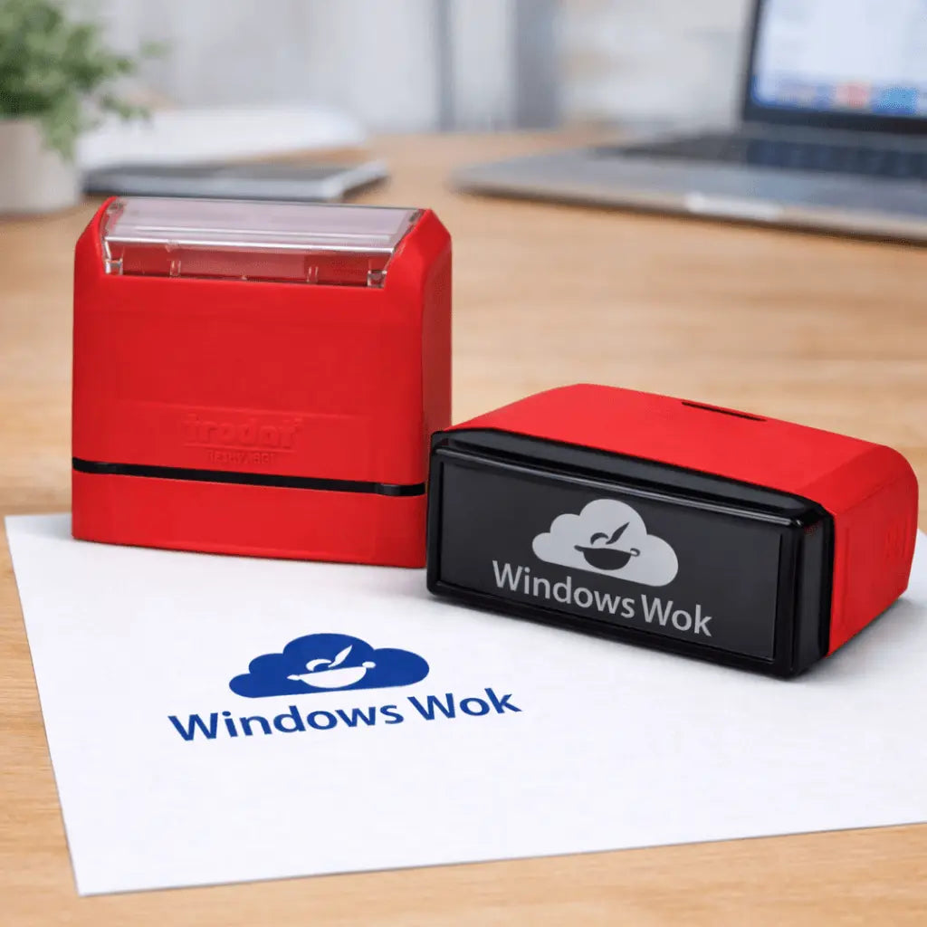 Personalized permanent stamp for business packaging