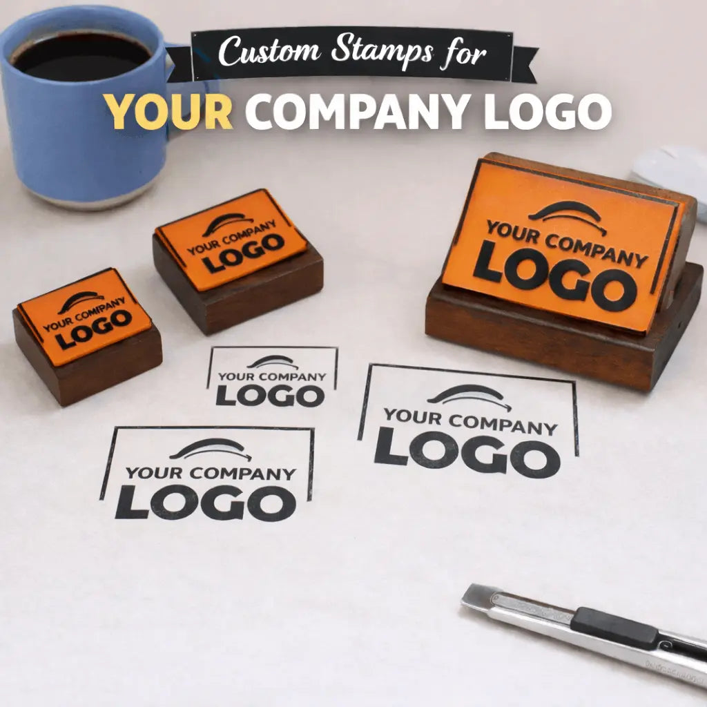 Personalized logo rubber stamp for business branding