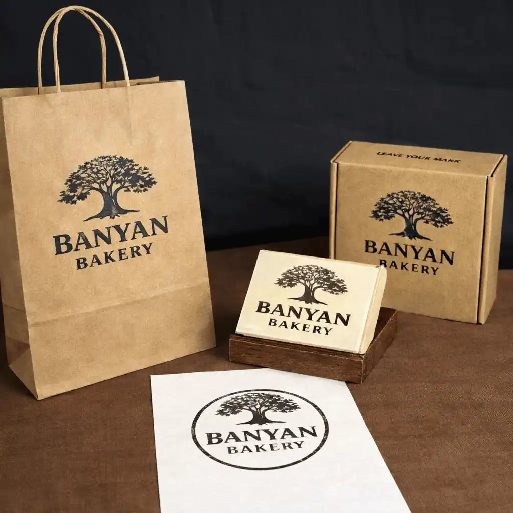 Premium custom rubber stamp with business logo