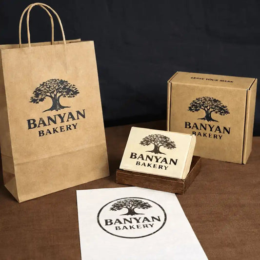Premium custom rubber stamp with business logo