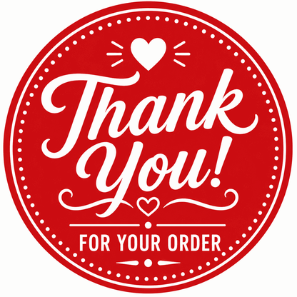 Thank You Packaging Stickers – 450 Round Labels (1.5" × 1.5")