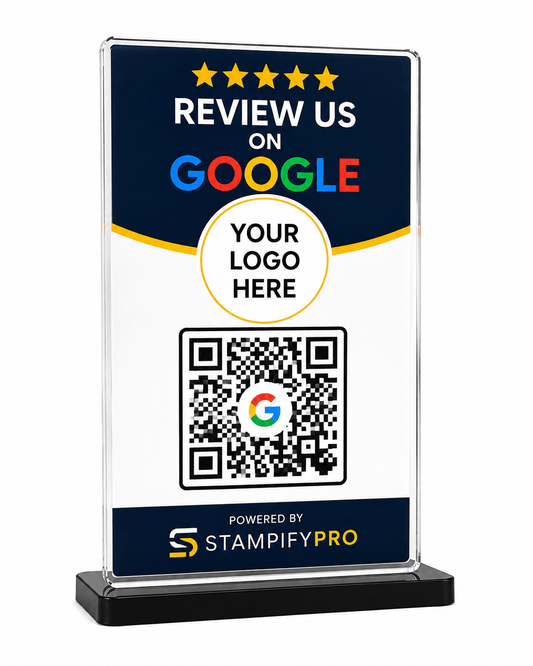 Smart Review QR Stand – AI Google Review Stand for Businesses